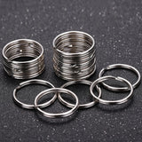 50PCS 25mm Stainless Steel Split Key Ring Loop Hoop Key Chain