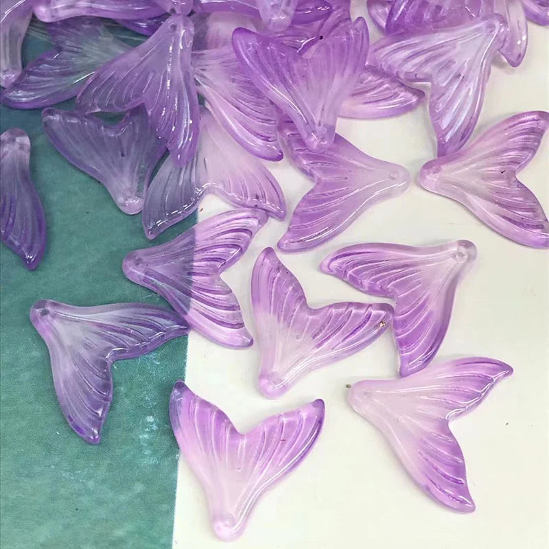 50PCS 2CM Mermaid Tail Charms Pendants for Jewelry Making