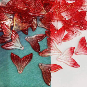 50PCS 2CM Mermaid Tail Charms Pendants for Jewelry Making