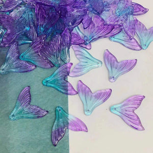 50PCS 2CM Mermaid Tail Charms Pendants for Jewelry Making