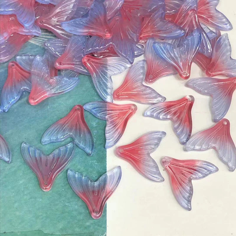 50PCS 2CM Mermaid Tail Charms Pendants for Jewelry Making