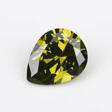 50PCS Olive Green Pear Shape CZ Stone AAAAA Cubic Zirconia DIY Gems