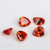 50PCS 2x3~13x18mm Pear CZ Stone Orange AAAAA Synthetic For DIY Jewelry