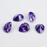 50PCS Violet AAAAA Cubic Zirconia Pear Shape Loose CZ Stone for Jewelry DIY