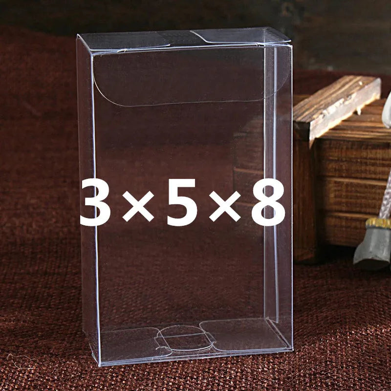 50PCS 3*5*8cm Clear PVC Boxes for Food/Jewelry/Candy/Gift/Cosmetics