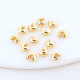 50PCS 3mm/4mm 18k Crimp Bead Covers Stopper Spacer Beads For DIY Jewelry