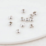 50PCS 3mm/4mm 18k Crimp Bead Covers Stopper Spacer Beads For DIY Jewelry