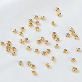 50PCS 3mm/4mm 18k Crimp Bead Covers Stopper Spacer Beads For DIY Jewelry