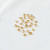 50PCS 3mm/4mm 18k Crimp Bead Covers Stopper Spacer Beads For DIY Jewelry