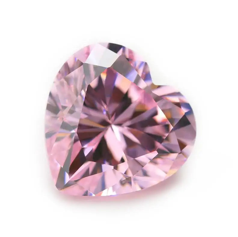 50PCS 3-15mm Heart Shape Loose CZ Pink AAAAA Stone for Jewelry DIY