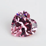 50PCS 3-15mm Heart Shape Loose CZ Pink AAAAA Stone for Jewelry DIY