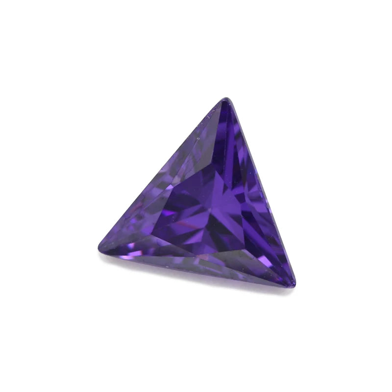 50PCS Triangle Loose CZ Stone Violet AAAAA for Jewelry DIY Gems Stone