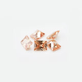 50PCS Champagne Princess Cut CZ Rectangle Shape Gems for DIY Jewelry