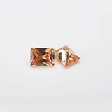 50PCS Champagne Princess Cut CZ Rectangle Shape Gems for DIY Jewelry