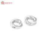 50PCS 4MM 6MM 18K Brass Round Twist Circle Spacer Beads for Jewelry Making