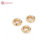 50PCS 4MM 6MM 18K Brass Round Twist Circle Spacer Beads for Jewelry Making