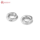 50PCS 4MM 6MM 18K Brass Round Twist Circle Spacer Beads for Jewelry Making