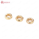50PCS 4MM 6MM 18K Brass Round Twist Circle Spacer Beads for Jewelry Making