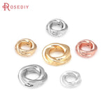 50PCS 4MM 6MM 18K Brass Round Twist Circle Spacer Beads for Jewelry Making