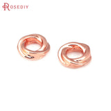 50PCS 4MM 6MM 18K Brass Round Twist Circle Spacer Beads for Jewelry Making