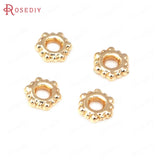 50PCS 4MM 6MM 8MM 18K Brass Spacer Beads Jewelry Making Supplies