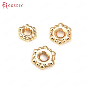 50PCS 4MM 6MM 8MM 18K Brass Spacer Beads Jewelry Making Supplies