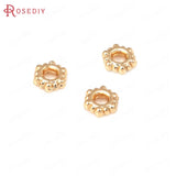 50PCS 4MM 6MM 8MM 18K Brass Spacer Beads Jewelry Making Supplies