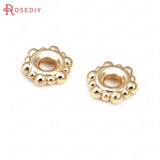 50PCS 4MM 6MM 8MM 18K Brass Spacer Beads Jewelry Making Supplies