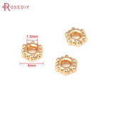 50PCS 4MM 6MM 8MM 18K Brass Spacer Beads Jewelry Making Supplies