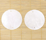 50Pcs 50mm Translucent Coin Shell Charms DIY 2 Holes