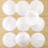 50Pcs 50mm Translucent Coin Shell Charms DIY 2 Holes