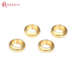 50PCS 6MM Hole 4MM 18K Brass Large Hole Spacer Beads Jewelry Making Supplies