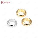 50PCS 6MM Hole 4MM 18K Brass Large Hole Spacer Beads Jewelry Making Supplies