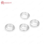 50PCS 6MM Hole 4MM 18K Brass Large Hole Spacer Beads Jewelry Making Supplies