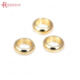 50PCS 6MM Hole 4MM 18K Brass Large Hole Spacer Beads Jewelry Making Supplies