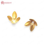 50PCS 7.5MM 12MM Champagne Brass Flower Bead Caps DIY Jewelry Findings