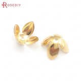 50PCS 7.5MM 12MM Champagne Brass Flower Bead Caps DIY Jewelry Findings