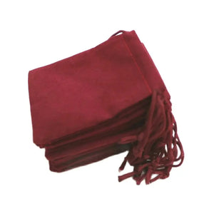 50PCS Dark Red Velvet Drawstring Jewelry Gift Bags 7x9CM