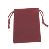 50PCS Dark Red Velvet Drawstring Jewelry Gift Bags 7x9CM