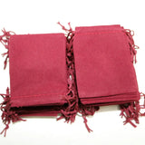 50PCS Dark Red Velvet Drawstring Jewelry Gift Bags 7x9CM