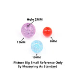 50PCS Transparent Crack Acrylic Beads Pearl Round Loose Beads Jewelry Making DIY