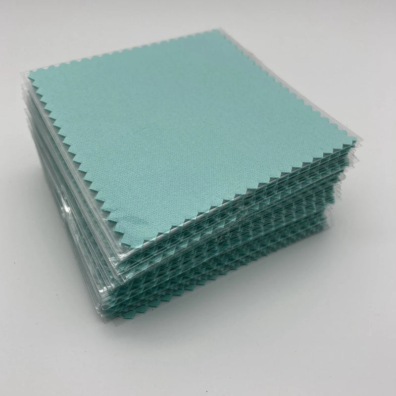 50PCS 8X8CM Silver Polish Cloth for Jewelry Cleaning Suede Fabric Material