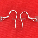50PCS 925 Silver Earring Hooks French Earwire With Coil Findings 15mm