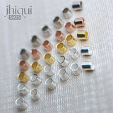 50PCS 925 Sterling Silver Crimp & End Beads for Jewelry Making
