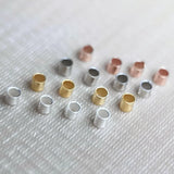 50PCS 925 Sterling Silver Crimp & End Beads for Jewelry Making