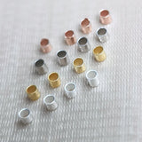 50PCS 925 Sterling Silver Crimp & End Beads for Jewelry Making