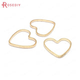 50PCS Brass Heart Shape Closed Rings Diy Jewelry Findings Accessories