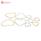 50PCS Brass Heart Shape Closed Rings Diy Jewelry Findings Accessories
