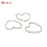 50PCS Brass Heart Shape Closed Rings Diy Jewelry Findings Accessories