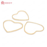 50PCS Brass Heart Shape Closed Rings Diy Jewelry Findings Accessories